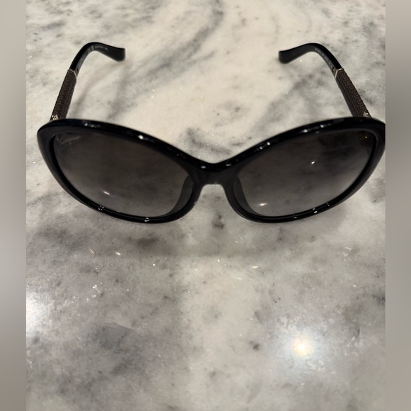 Salvatore Ferragamo Black Oversized Sunglasses